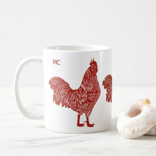 Red Roosters Trio Tasse