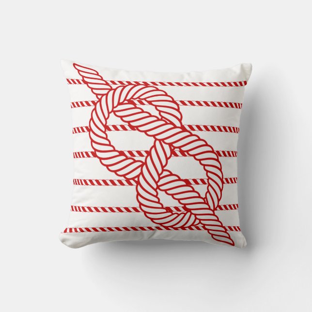 Red Rope Nautical Pillow Kissen (Vorderseite)