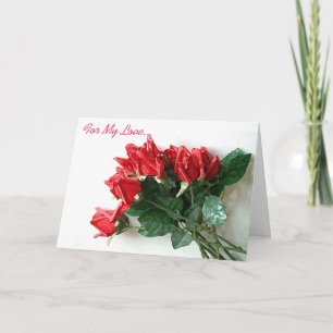 Red Rose Bouquet Love Card - Customizable Feiertagskarte