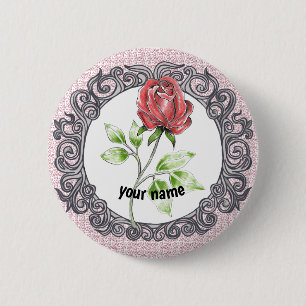 Red Rose Button