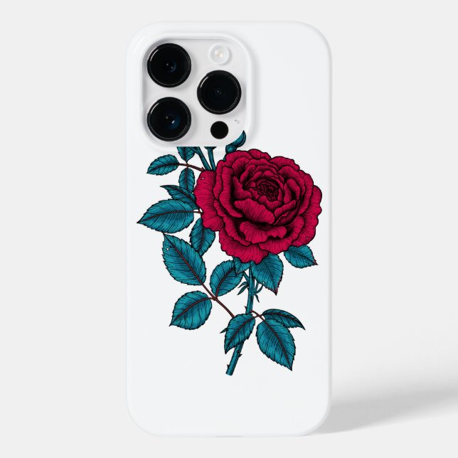 Red Rose Case-Mate iPhone Hülle (Rückseite)