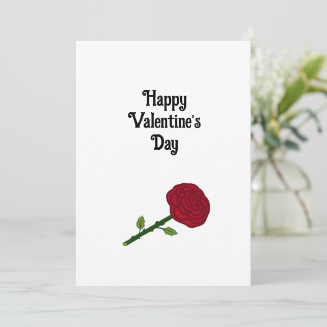 Red Rose Feiertagskarte (Stehend Vorderseite)