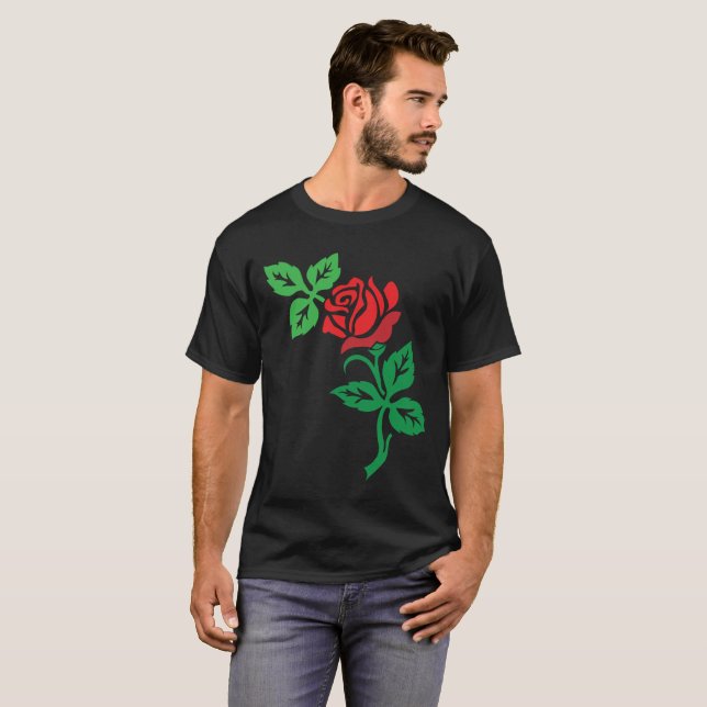 Red Rose Flower Design – Classic Floral Beauty T-Shirt (Vorne ganz)