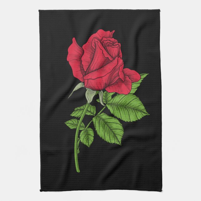 Red Rose Geschirrtuch (Vertikal)