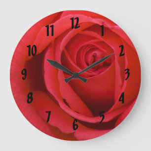 Red Rose Große Wanduhr