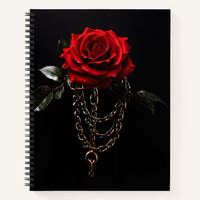 Red Rose in Chains Notizbuch (Vorderseite)