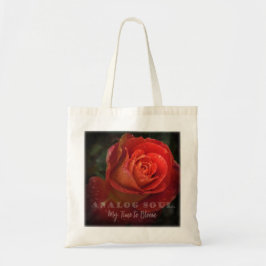 Red Rose Macro Analog Soul Aesthetic Tote Bag Tragetasche
