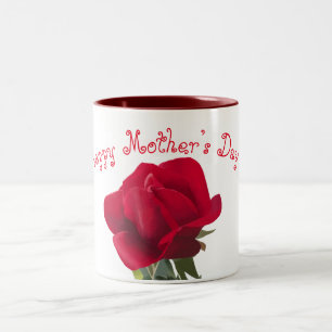 Red rose - mother’s day zweifarbige tasse