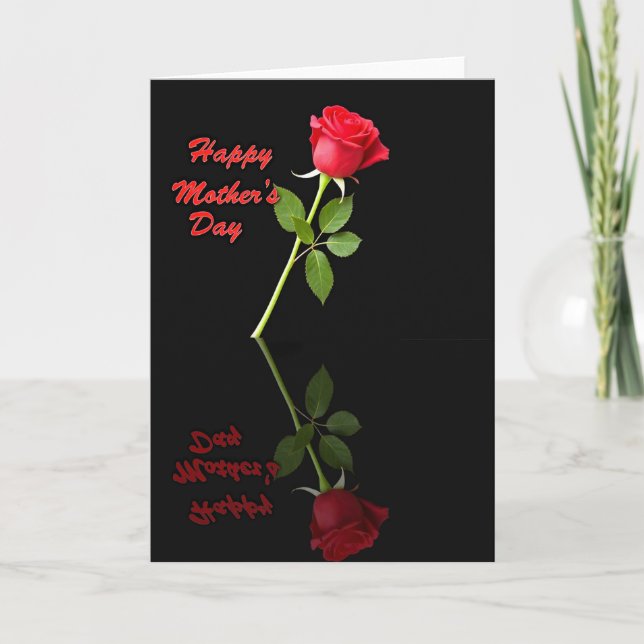 Red Rose Mothers Day Reflection Card Karte (Vorderseite)