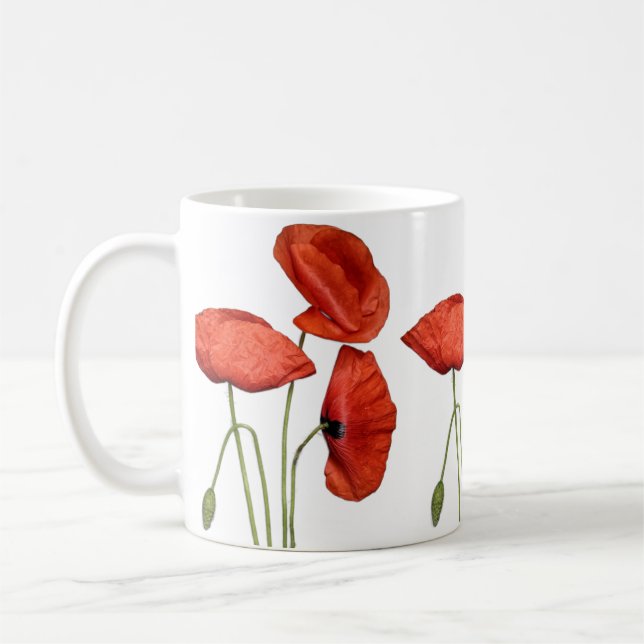 „Red Rose Mug – Elegant Floral Coffee Cup“ Kaffeetasse (Links)