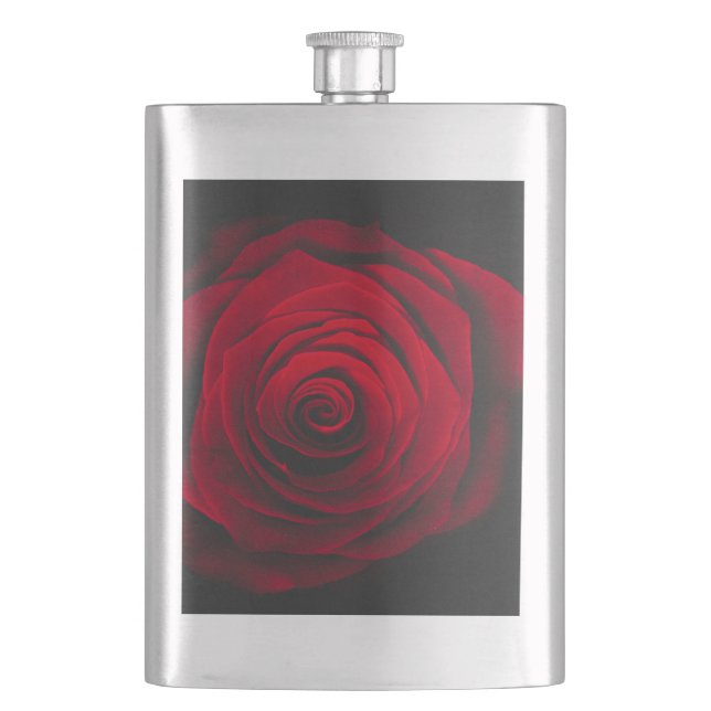 Red rose on black background vintage effect flachmann (Vorderseite)
