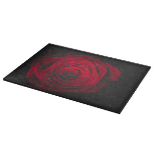 Red rose on black background vintage effect schneidebrett