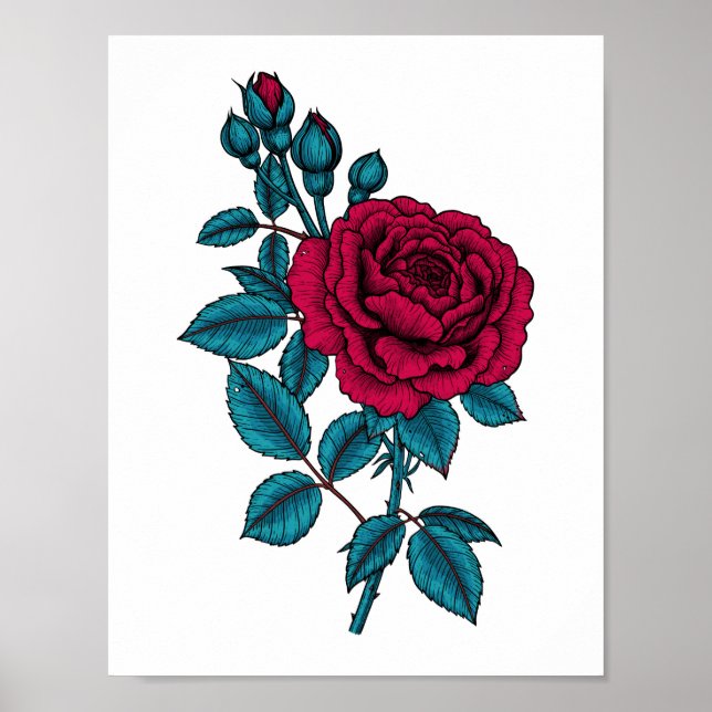 Red Rose Poster (Vorne)