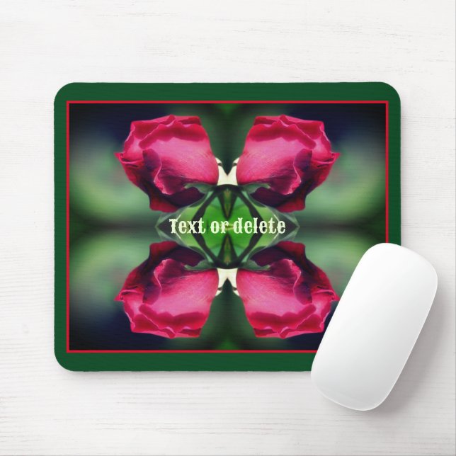 Red Rosenknospe Bending Abstrakt Personalisiert Mousepad (Mit Mouse)