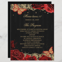 Red Roses 18 Candles and Roses Ceremony Program
