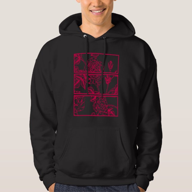 Red Roses Aesthetic Clothing Soft Grunge Soft Goth Hoodie (Vorderseite)