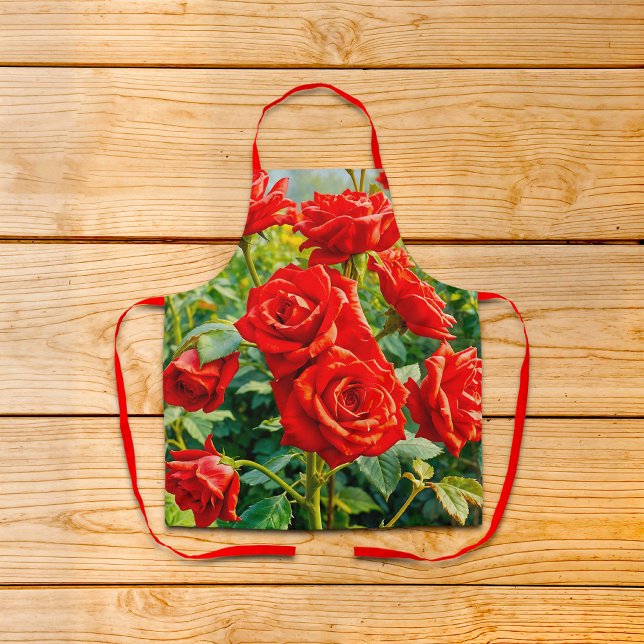 Red Roses Apron Schürze (Apron with red roses)