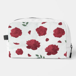 Red Roses Floral Print Cut Sew Bag Waschbeutel