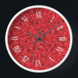 Red roses pattern white numerals uhr<br><div class="desc">Just in time for Valentine's Day, a bead of red roses in a seamless pattern with white roman numerals</div>