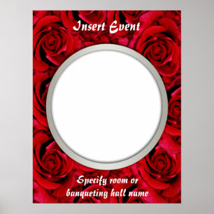 Red roses posters template - customizable poster