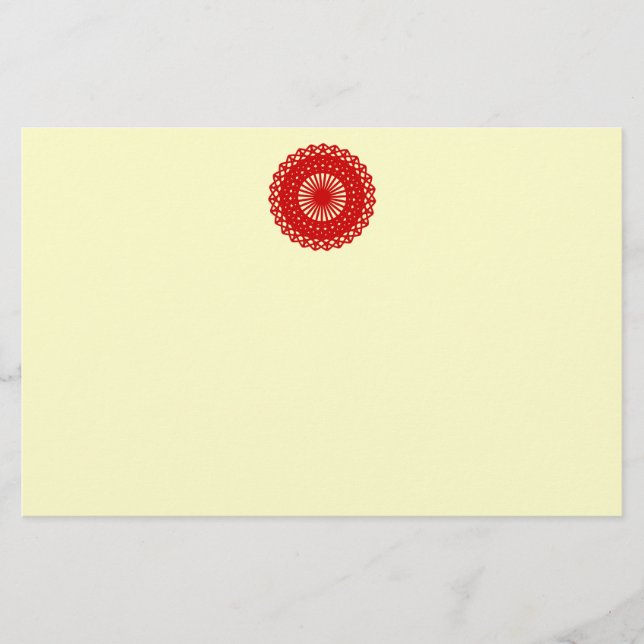 Red Round Lace Muster Graphic. (Vorderseite)