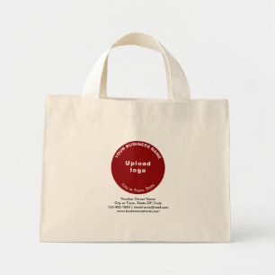 Red Round Shape Business Brand auf Mini Tote Bag Stoffbeutel