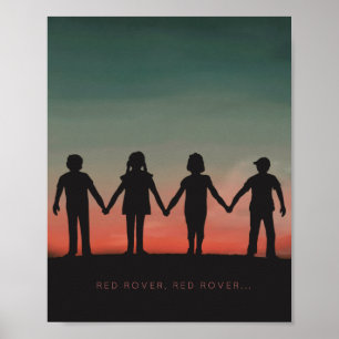 RED ROVER nostalgisches Kinderspiel bei Sonnenunte Poster