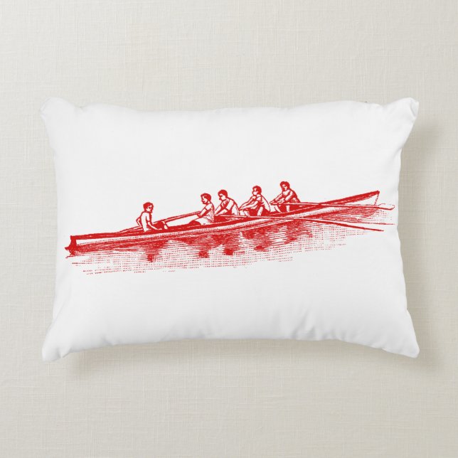 Red Rowing Rowers Crew Team Wassersport Dekokissen (Vorderseite)