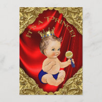 Red Royal Blue Gold Satin Prince Baby Dusche
