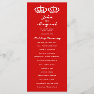Red Royal Couple Wedding Program Programm