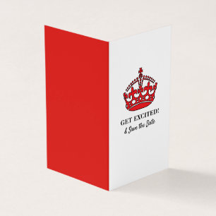 Red Royal Crown, Erlebnis & Save the Date Card Visitenkarten