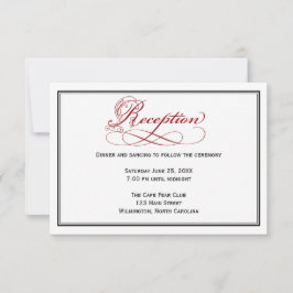 Red Royal Script Wedding Reception Card Einladung