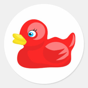 Red Rubber Duck Runder Aufkleber