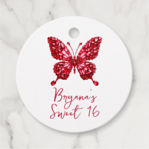 Red Ruby Crystal Butterfly Juli Birthstone Geschenkanhänger