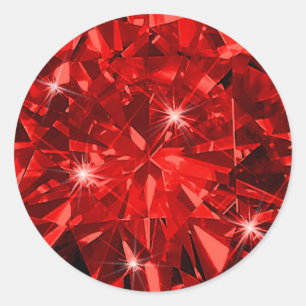 Red Ruby Gemstone Einladung Umschlag Geschenkwrap Runder Aufkleber