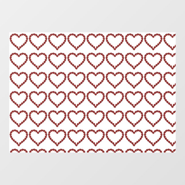 Red Ruby Gemstone Herz Fensteraufkleber (Blatt)