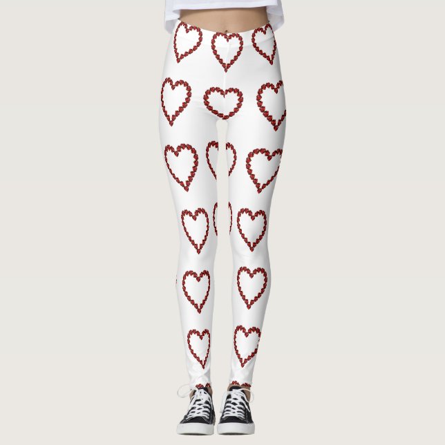 Red Ruby Gemstone Herz Leggings (Vorderseite)