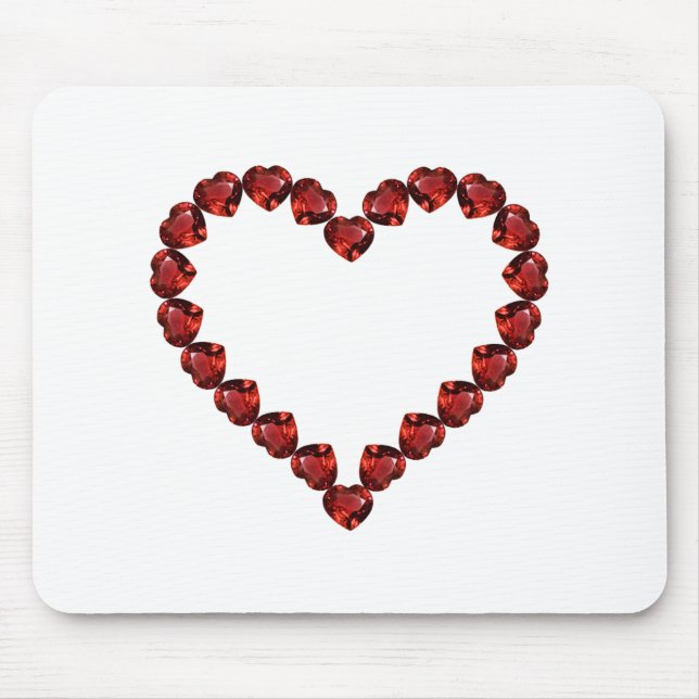 Red Ruby Gemstone Herz Mousepad (Vorne)