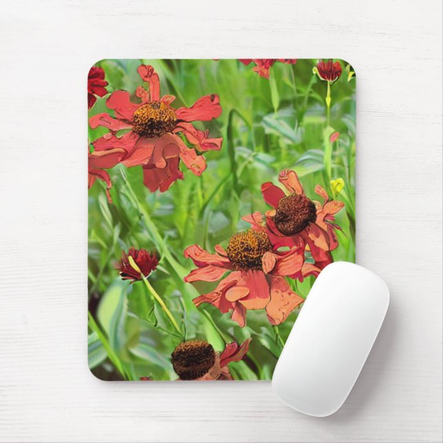 RED RUDBECKIA-BLUME MOUSEPAD (Mit Mouse)