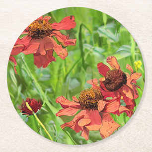 RED RUDBECKIA-BLUME RUNDER PAPPUNTERSETZER