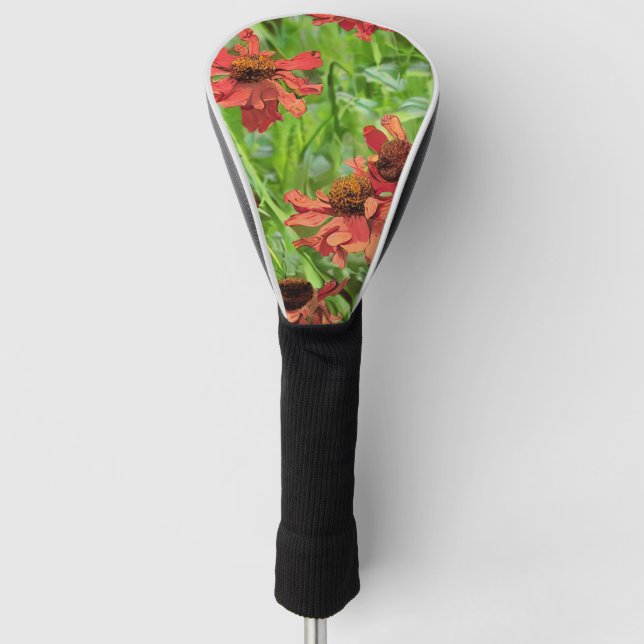 RED RUDBECKIA FLOWERS GOLF HEADCOVER (Vorderseite)