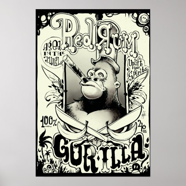 Red Rum Gorilla Poster (Vorne)