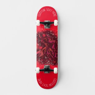 Red Running Bull auf Starry Night Skateboard