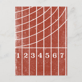 Red Running Track gestörte Style Postkarte