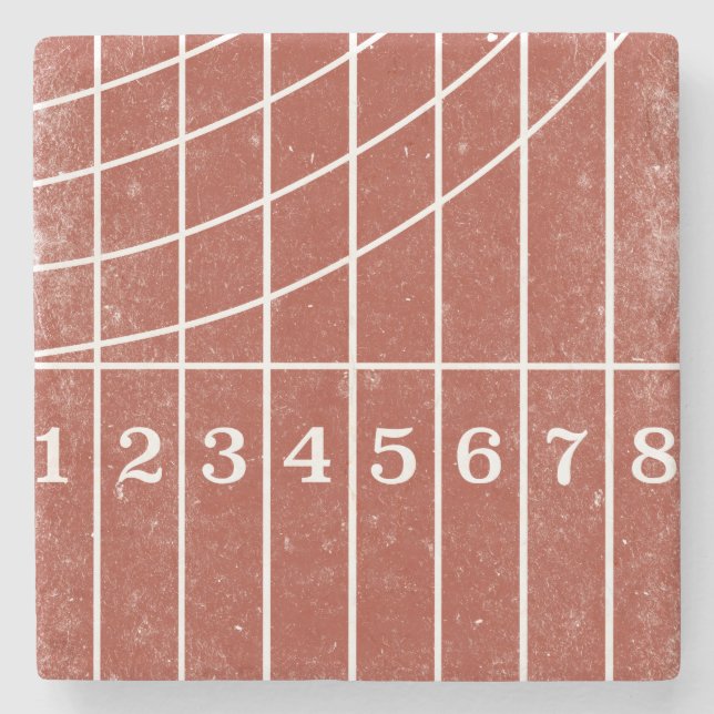 Red Running Track gestörte Style-Untersetzer Steinuntersetzer (Vorderseite)