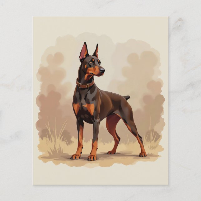 Red Rust Brown Doberman Pinscher Dog (Vorderseite)