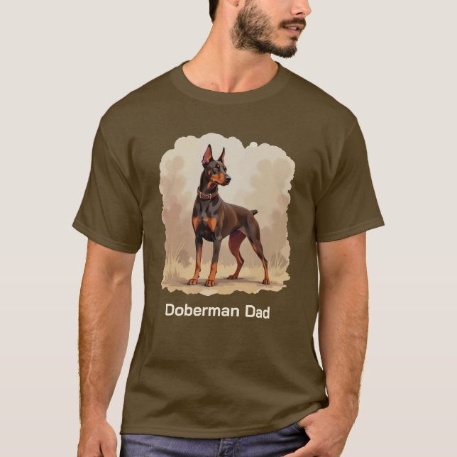 Red Rust Brown Doberman Pinscher Dog Dad T-Shirt (Vorderseite)
