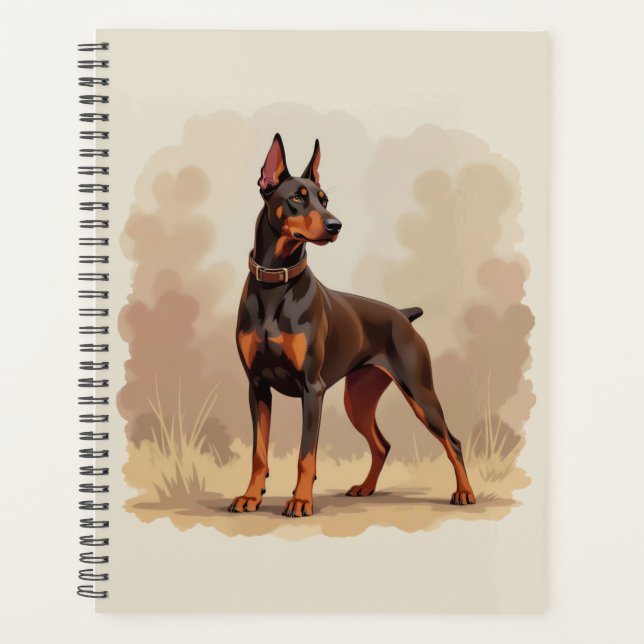 Red Rust Brown Doberman Pinscher Dog Planer (Vorderseite)