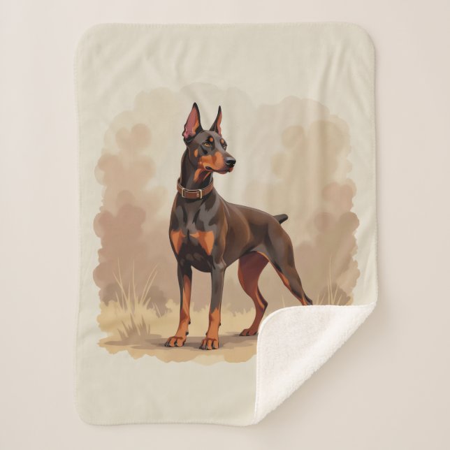 Red Rust Brown Doberman Pinscher Dog Sherpadecke (Vorderseite)