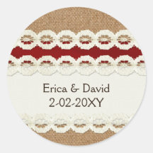 Red Rustic Burlap und Spitzen Country Hochzeit